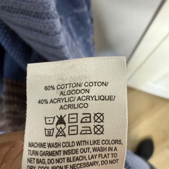 Lucky Brand Cardigan Sweater Blue Aztec Shawl
Collar Open Front - Picture 5 of 5